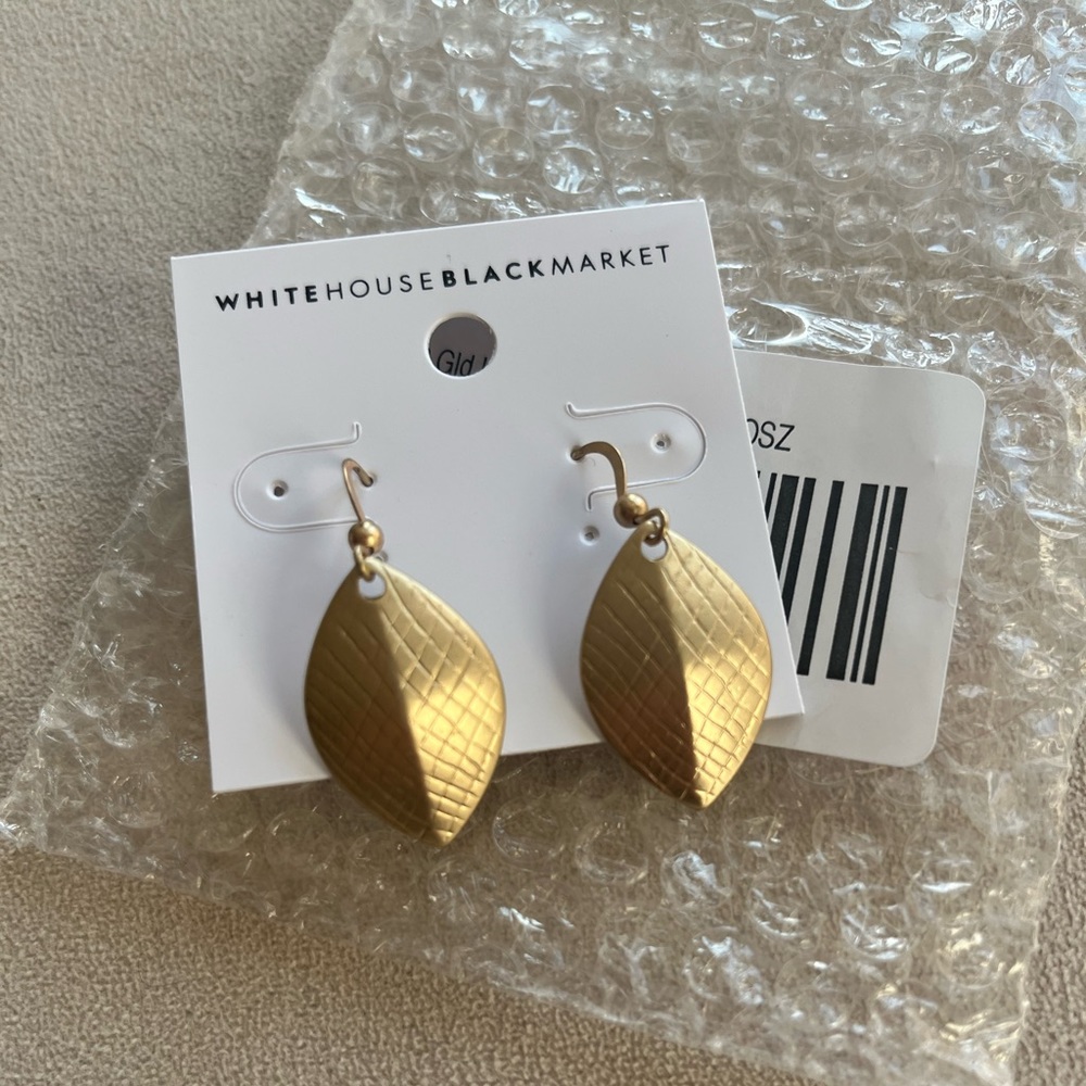 NWT WHBM gold lead earrings